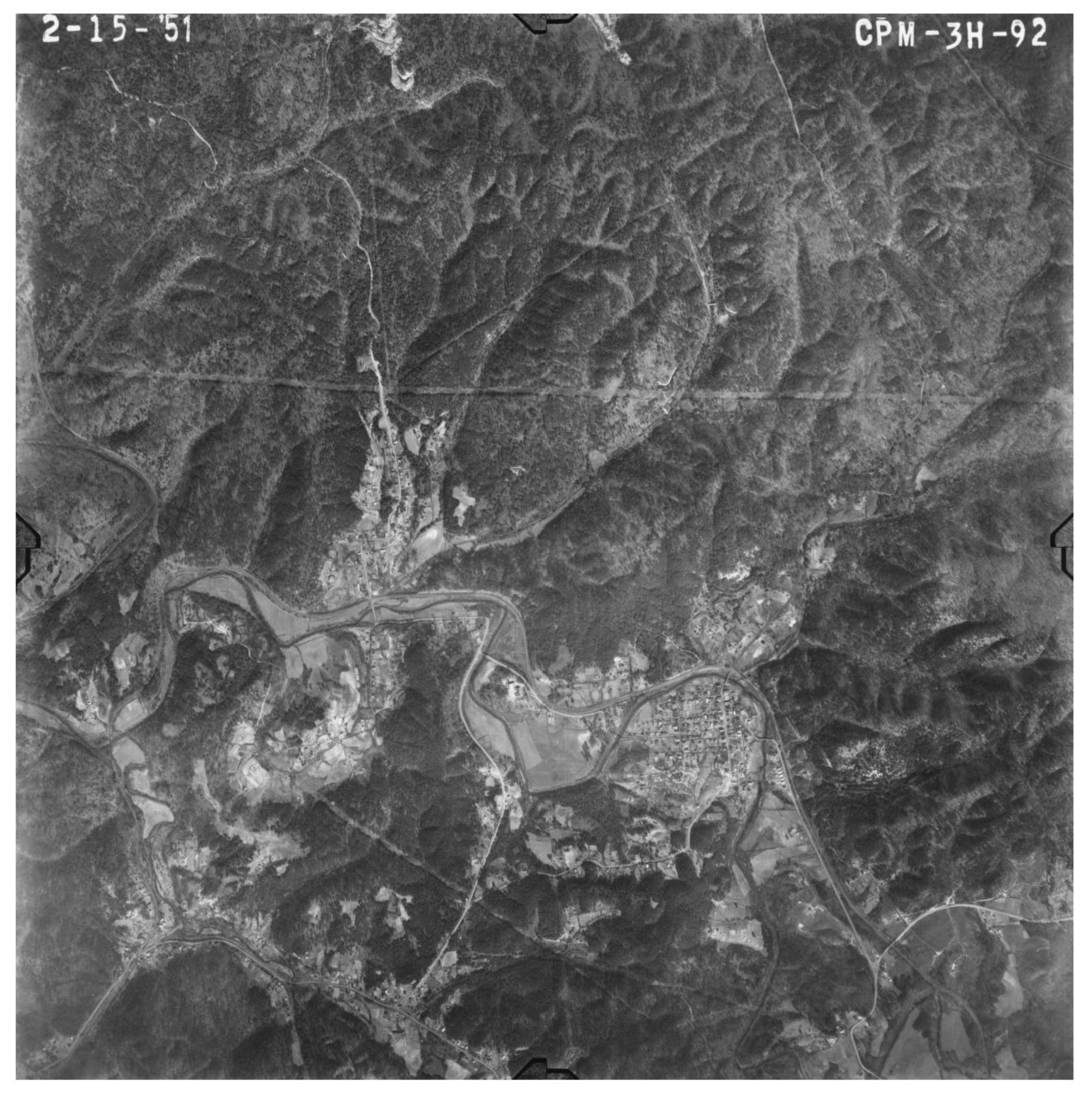 Historical aerial photograph of Cardiff and the surrounding area from 1951